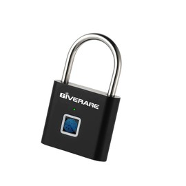 Fingerprint Smart Padlock, Biometric Metal Keyless Thumbprint Lock Alloy, USB Rechargeable, Quick Unlock Waterproof Rustproof Locks for Warehouses, Gym, Homes, Office, School Locker, Luggage-Black