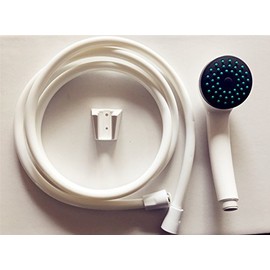 K32 – 248 – 200SET 3pcs PVC Shower Set Shower Head + Hand Shower White PVC Shower Hose 200 cm + Holder White 2.0 M White)
