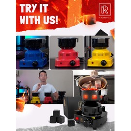 M. ROSENFELD PRO Multipurpose Electric Charcoal Starter - Electric Charcoal Burner Approved Electric Stove - Coconut Charcoal Lighters with Tongs - 450W Hot Plate Electric with 304 Stainless Steel