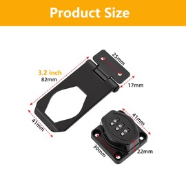 Plowatxi Keyless Cabinet Door Locks：3 Digit Combination Rotary Hasp Lock for Pantry Door - Slide Double Bifold Door Lock for Closet Drawer Garage Gate Shed Barn Pantry 3" 2pcs Black