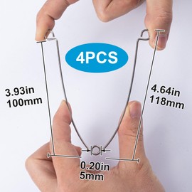 Isslly 4Pcs Spring Clips for Recessed Light Fixtures, Metal Torsion Spring Clips, Spring Clip Replacements for Bathroom Fan, Ceiling Exhaust Fan, Shower Recessed Lighting Trim -Silver