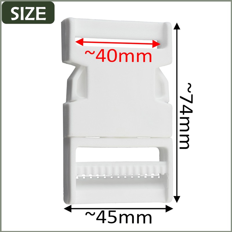 AERZETIX - 6er-Pack Schnallen, Schnellverschluss-Clips für Rucksäcke - 40 mm