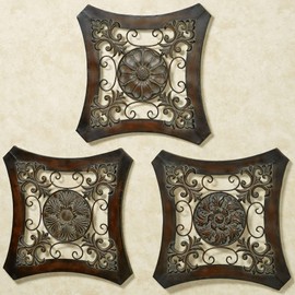 Lauriana Wall Art Set Antique Bronze Set of Three