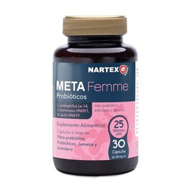 Meta Femme Probióticos Pack 2 x 30 Cápsulas – Suplemento Alimenticio con 25 Mil Millones de Cultivos Activos, Prebióticos, Fibra y Antioxidantes Natur