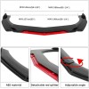 Front Bumper Lip Splitter Lower Spoiler Body Black+Red For Dodge