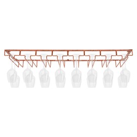 CeRaBuRET Practical And Elegant Wine Glass Rack Under The Cabinet, 8 Row Glasses Hanger Rack, Metal Wine Glass Holder, DIY Bar Glass Storage Rack For Restaurants, Bars (Bronze)