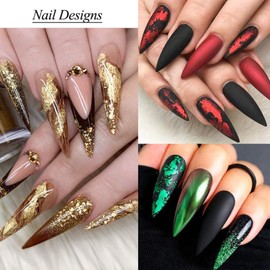 12 Colors Holographic Glitter Foils Laser Sequins Ultra-Thin Film for Nail Designs Acrylic Supplies Manicure Tips Charm Decorations DIY Shiny Art Stickers for Women Girls