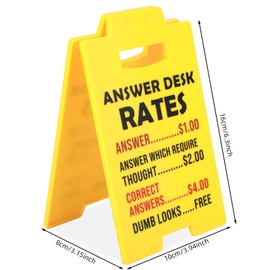 Answer Desk Rates Sign, 6.3x3.94x3.15 Inch Funny Team Office Gifts Funny Office Gag Sign for Coworker Employee Teammate Boss