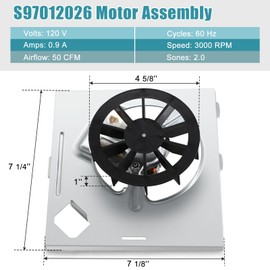 S97012026 Fan, 696N-R02 B Unit Motor Assembly Replacement for Broan 688-K, 688-J, 688-H, 663-H, 663, 688, 678, 659 Models, Nutone 695-R02 B, 695-R03 B, 696N-R03 B Bathroom Exhaust Fan Motor, 50CFM