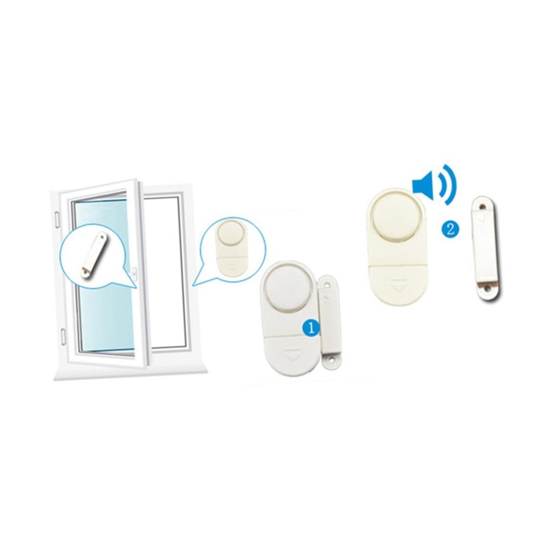 CIYODO 10PCS Wireless Window Door Alarm System Mini Magnetic Security