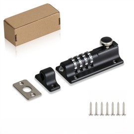 SPARDEE Heavy Duty 4-Digit Combination Locking Bolt – Reinforced Zinc Alloy Slide Latch for Sheds, Gates, Barns & Cabinets – Childproof, Weather-Resistant Security Lock (Black)