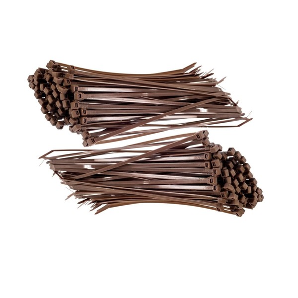 TERF® 100 Pcs Brown Cable Ties 200mm (8'') X 4.8mm