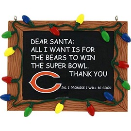 FOCO Chicago Bears Resin Chalkboard Sign Ornament