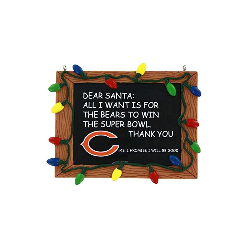 FOCO Chicago Bears Resin Chalkboard Sign Ornament