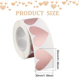 FINGERINSPIRE 1 Roll 300 Pieces Heart Scratch Stickers Labels 3.5 mm Rose Gold Scratch Stickers for DIY Scratch Cards Film Password Sticker Scratch Card for Sweepstakes Wedding Fun Games