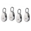POFET 4Pcs Single Pulley Block, 304 Stainless Steel Pulley Roller,