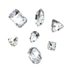 Cellcacn Bling Shoe Charms, Diamond Rhinestone Shoe Charms for Girls, Women, DIY Shoe Decoration Charms for Clog Sandal, Party Favors Birthday Gifts (White)