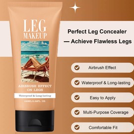 Leg Full Coverage Concealer Waterproof, Tattoo Cover Up No Transfer Body Makeup, Body Coverage Perfector Bruise&Scar &Veins Concealer With Airbrush Finish, All Skin Tones​