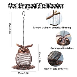 QZLOHOM Bird Feeder for Outdoor, Squirrel Proof Metal Wild Bird Feeder Decoration for Hanging Outside Garden Yard, Cute Cat-Shaped