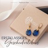 Amber by Mazukna - Blue Amber Drop Earrings, Dark Blue,