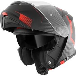 Bogotto H271 Wayke Flip-Up Helmet, Matte Black/Orange, 2XL