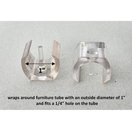 G GOODSZONE 12/Pack Sled Base U Shaped Saddle Glides Pads Lounge Chair Glide Floor Protectors for 1" Tube Sliders Rail, Clear