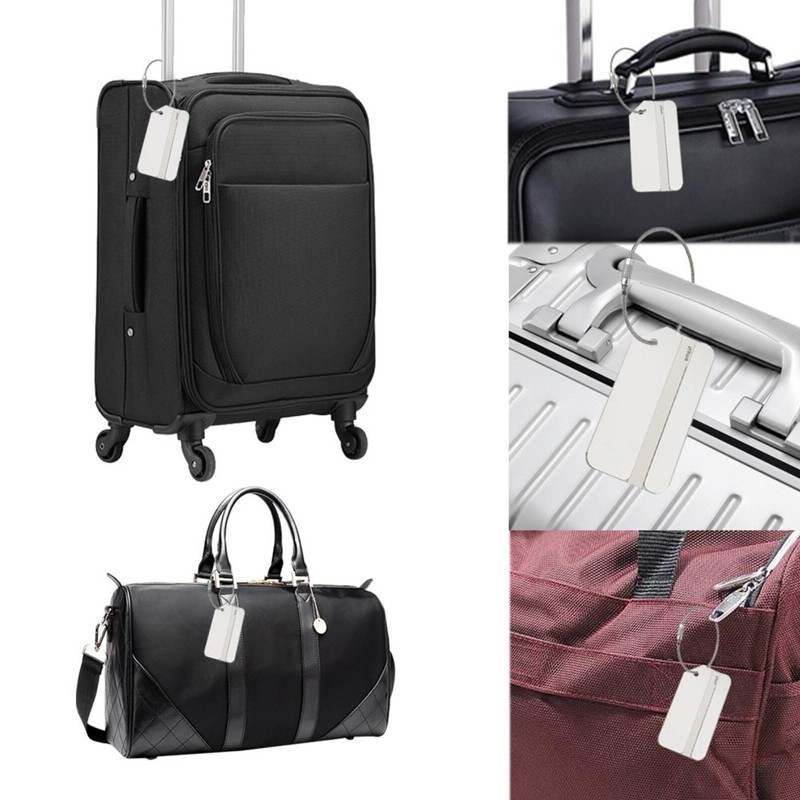 Aluminum Luggage Tag for Luggage Baggage Travel Identifier by (Silver