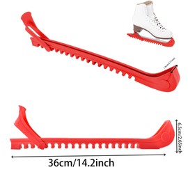 Ice Skate Guards Hockey Shoes Ice Covers Skate Blade Protector, with Adjustable Buckle for Skating Figure Skate Guards Easy to Put On And Off, Ice Skate Covers for Adult, Youth, Couple (Red)