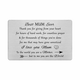 FALOGI To My Mum Wallet Card, Mum Birthday Cards from Kids, I Love You Mum, Mothers Day Cards for Mum