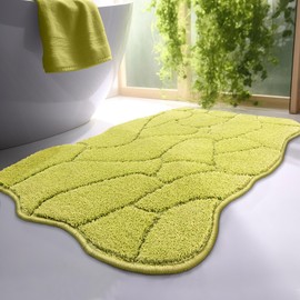 Bathroom Rugs, 32x20 Inches Bath Mats for Bathroom Non Slip, Extra Soft Absorbent Microfiber Shower Bath Rugs Mats Carpet for Bathroom Floor, Machine Washable (Lime Punch)
