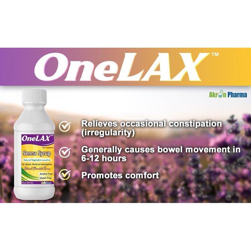OneLAX - Senna Syrup | Natural Vegetable Laxative (8fl.oz Bottle)