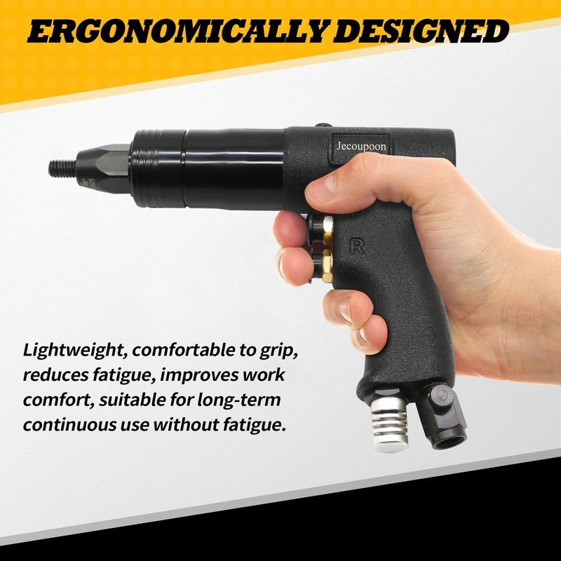 Jecoupoon Pneumatic Rivet Nut Gun & Adjustable Speed Gun Compatible