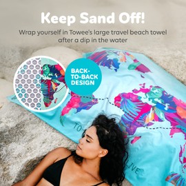Towee Beach Towel, Microfiber Towel for travelling, Sports Towel with funny designs (Travel The World)