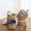Linen fabric mini basket wall-mounted storage basket Happy Foret 3 Stripe Brown 3ea