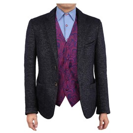Epoint Pattern Vest Mens Accessories Waistcoat Woven Microfiber Christmas Party Vest EGC1B01D-M Purple