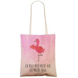 Mr. & Mrs. Panda Flamingo Yoga Shopping Bag, Purple