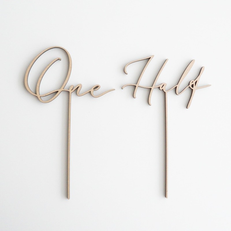 Airie 木製ケーキトッパー ケーキピック (One)