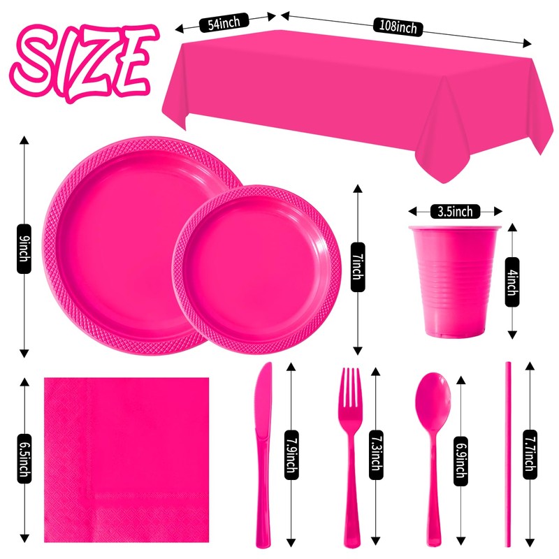 Disposable Plastic Dinnerware Set-968PCS Plastic Plates Set Includes 120 Of