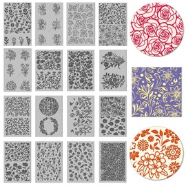 CHGCRAFT 16 Sheets 16 Styles Plants Polymer Clay Texture Mat Clay Modeling Pattern Pad Leaves Flowers Texture Sheets for Polymer Clay Making Earrings Jewerly Tools, 4×2.6 inch