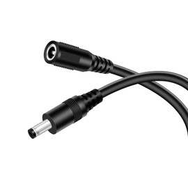 18AWG DC Power Extension Cable, 5.5mm x 2.1mm Male to Female Barrel Plug Jack Power Supply Adapter 5.5x2.1mm Extension Cord for CCTV Surveillance Security Camera LED Strip, 1FT