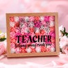 WinnerWhy Teacher Appreciation Gifts Shadow Box Thank You Teacher Shadow Box Frame with Artificial Foam Flowers Retirement Graduation End of Year Gifts Table Decor