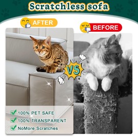 HUDLL—12 Pack Waterproof Cat Scratch Protector for Furniture, Clear Anti-Scratch Tape for Cats, Couch Corner Shield,Cat Scratch Deterrent Furniture Protectors for Sofa— 7 Sheets and 5 Sheets