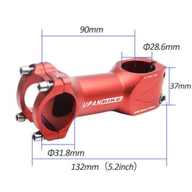 UPANBIKE Mountain Bike Road Bike Bicycle Bike Stem High Strength Aluminum Alloy Diameter 1.2 x 1.1 inches (31.8 x 28.6 mm) Length 3.5 inches (90 mm)
