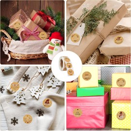 GUBOOM Pack of 500 Christmas Stickers, Round, Gift Stickers, Merry Christmas, Gift Stickers, Homemade Christmas Stickers for Christmas Presents