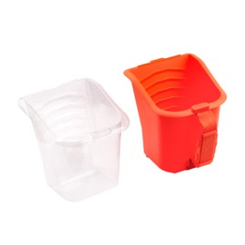 MIVOS Paint Bucket with 5 Inserts, 1 Litre Colour Cup, Adjustable Handle, Plastic Bucket, Construction Bucket with Special Grooves, Orange, Robust Plastic, Made in the EU