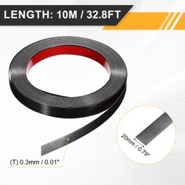 uxcell Stainless Steel Wall Molding Trim, 32.8 ft x 0.8 Inch Peel and Stick Metal Decoration Strip for Ceiling Wall Tile Mirror Edge, Brushed Black