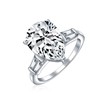 Bridal Wedding 7CT AAA CZ Pear Shaped Brilliant Cut Solitaire