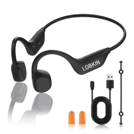 LOBKIN Bone Conduction Headphones Wireless 6.0 Swimming Headphones Underwater IPX6 Waterproof Open Ear Sportscolor: Black, model number: X29
