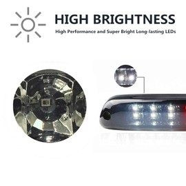 High Mount Stop Third Brake Light, Compatible with 2004-2012 Chevy Colorado & GMC Canyon Third Center Cargo Rear LED 3rd Brake Light Bar Taillight (Black Smoke)