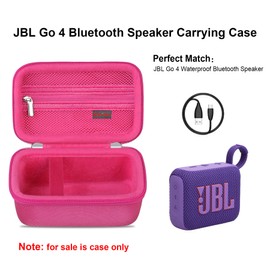 Elonbo Carrying Case ​for JBL Go 3 / JBL Go 4 Portable Bluetooth Speaker, Waterproof Dustproof Speaker Storage Holder, Wireless Compact Speaker Travel Protective Bag, Mesh Pocket Fit Cable, Raspberry